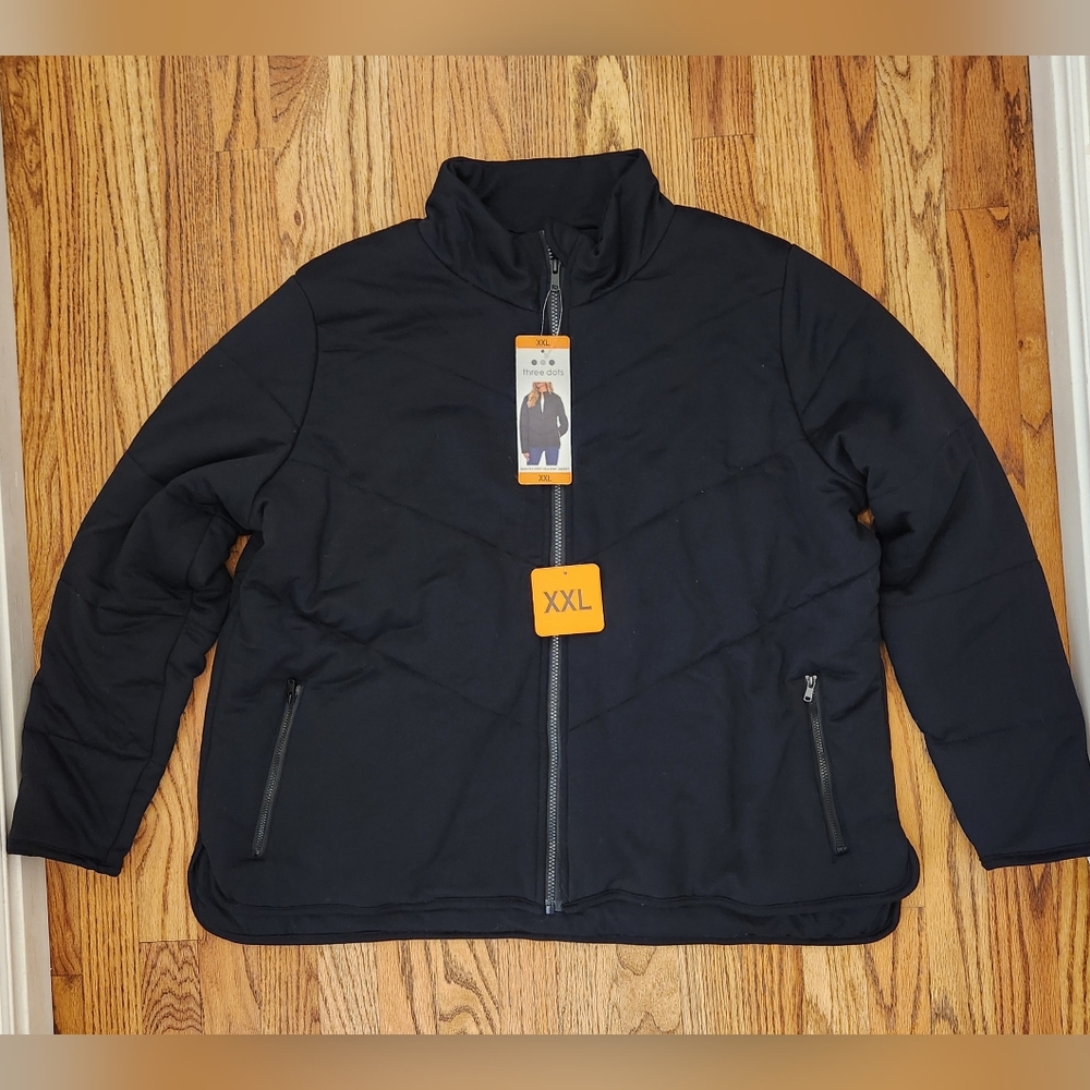 THREE DOTS Quilted Jacket, New With Tags, Size:XXL, Black